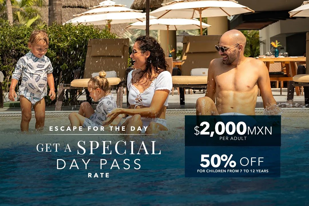 Special offer for day pass Mozzamare Beach club Nuevo Vallarta